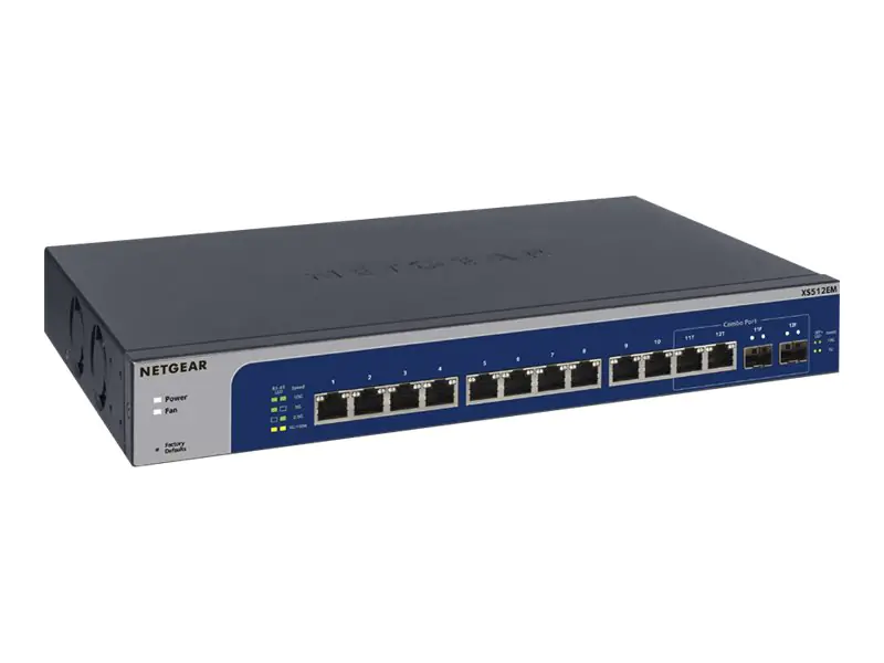 NETGEAR Plus XS512EM - Switch - Smart - 10 x 100/1000/2.5G/5G/10GBase-T + 2 x C 10 G-Bit SFP+ - Desktop, an Rack montierbar NETGEAR Plus XS512EM - Switch - Smart - 10 x 100/1000/2.5G/5G/10GBase-T + 2 x C 10 G-Bit SFP+ - Desktop, an Rack montierbar