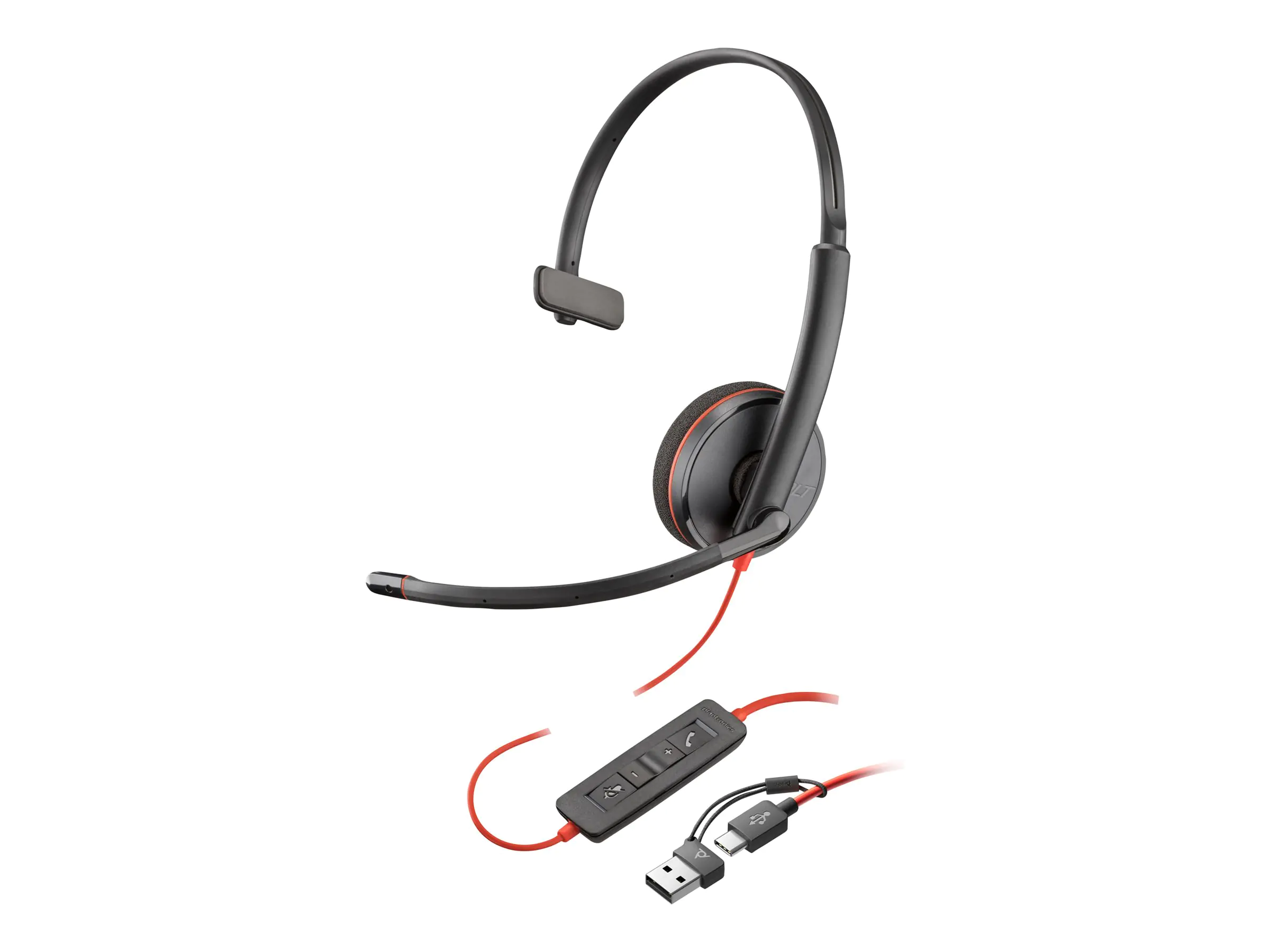 Poly Blackwire 3210 - Blackwire 3200 Series - Headset - On-Ear - kabelgebunden - USB-C - Schwarz - UC-zertifiziert