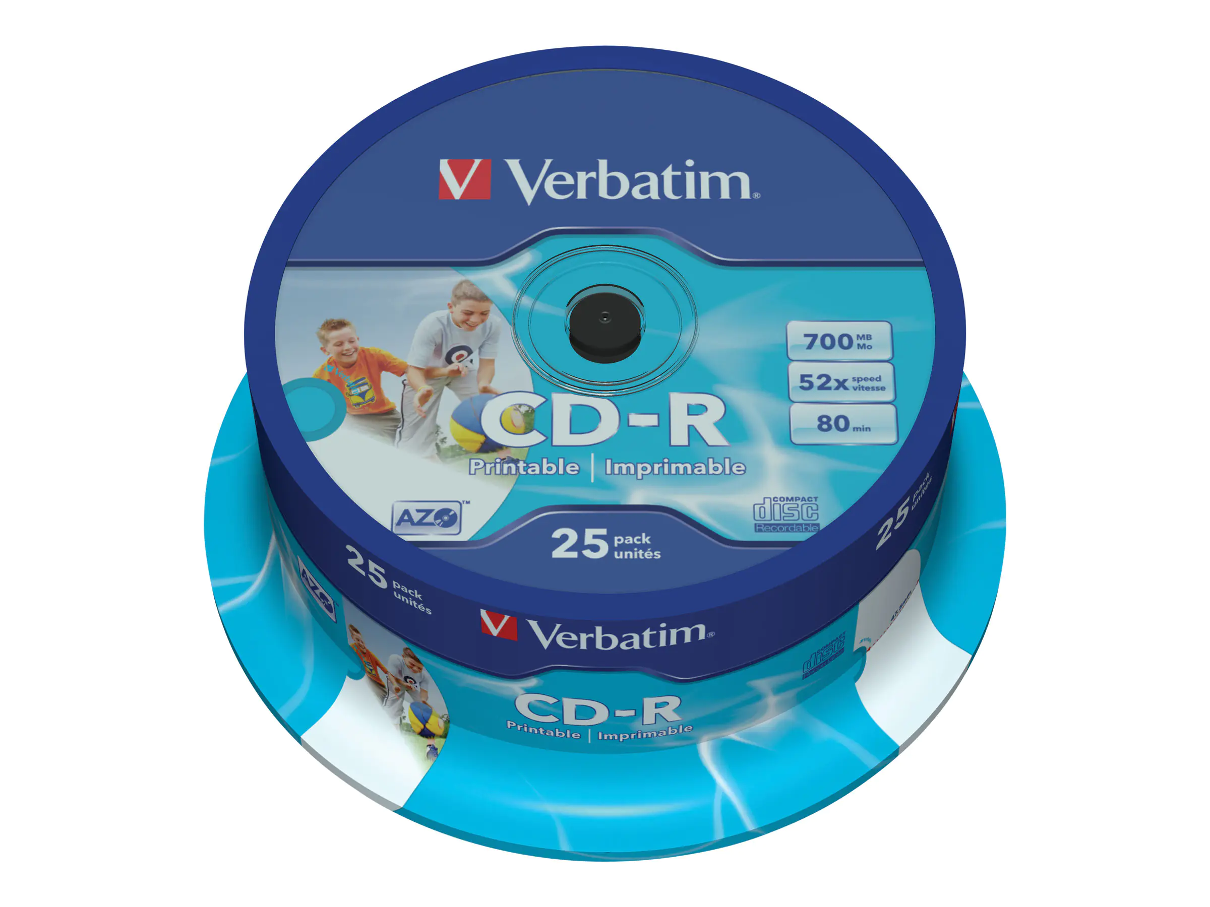 Verbatim DataLifePlus - 25 x CD-R - 700 MB 52x - bedruckbare Oberfläche - Spindel