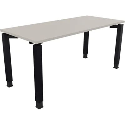 Schreibtisch Vierfuß Quadratrohr B1600xT700xH680-820 an/Lichtgrau
