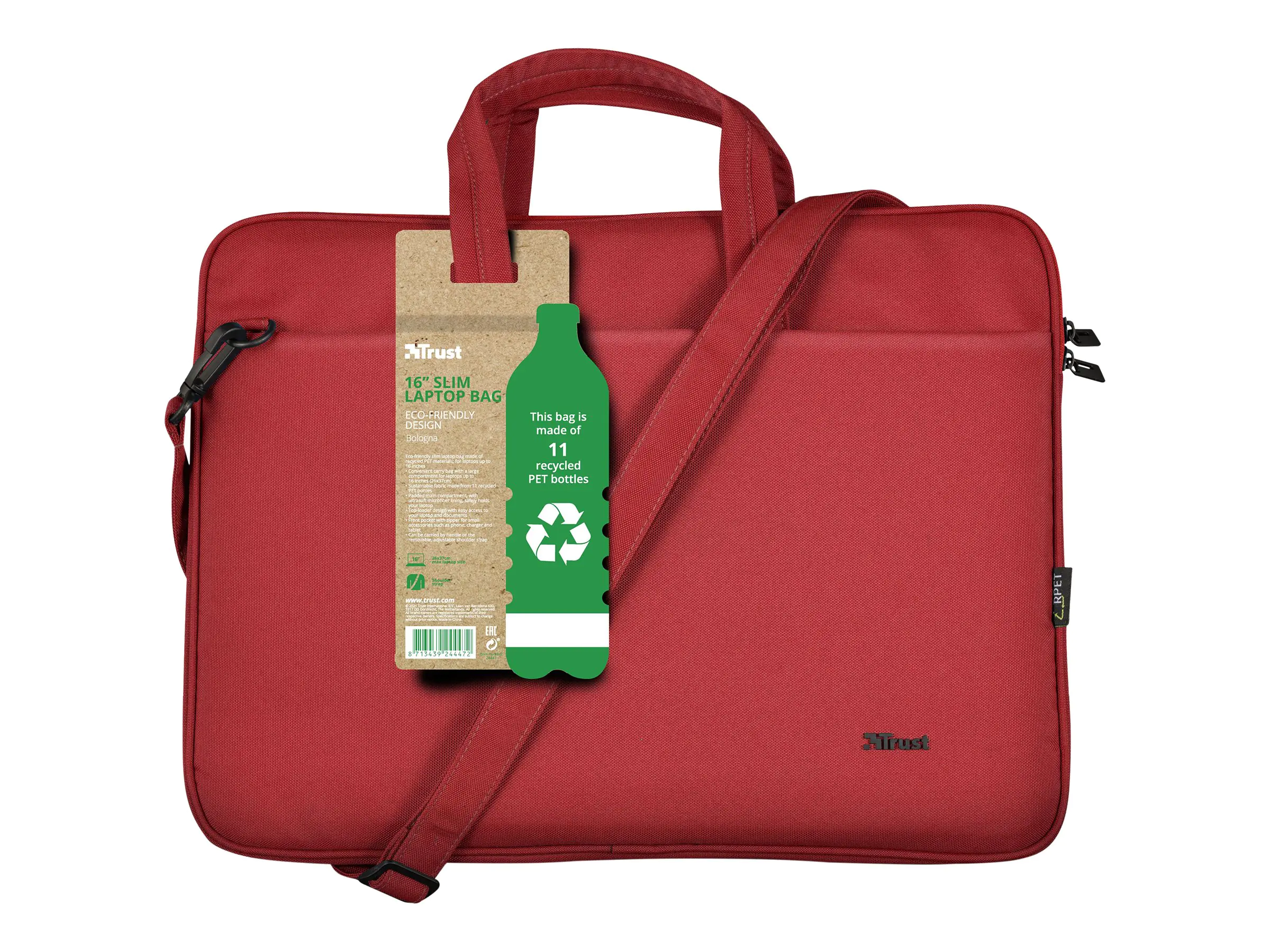 Trust Bologna Slim - Notebook-Tasche - 40.6 cm (16") - Rot