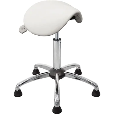 meychair Sitzhocker Assistant Basic Sattel Farbe der Sitzfläche: weiß Farbe des Fußkreuzes: chrom
