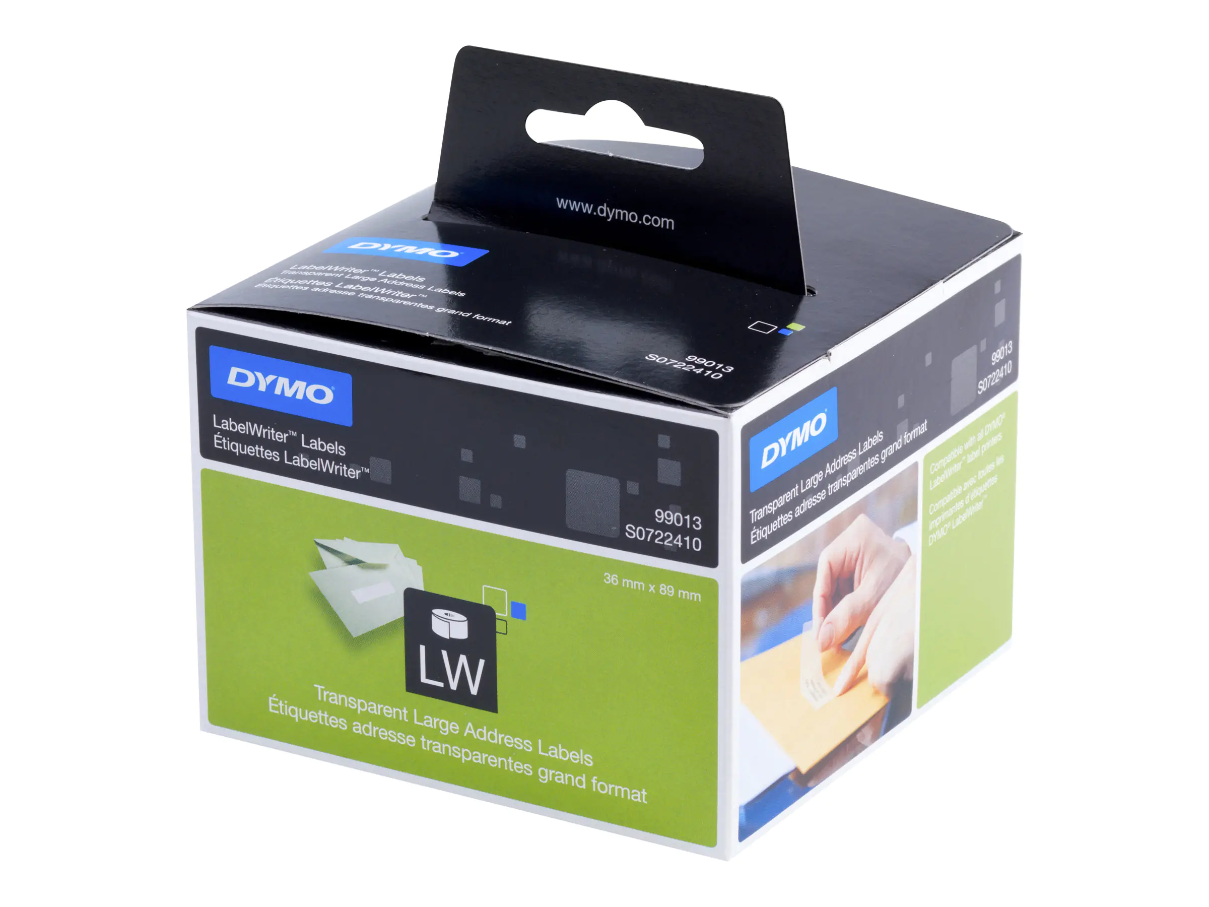 DYMO Adressetikett S0722410 36x89mm transparent 260 St./Rl.