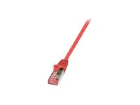 LogiLink PrimeLine - Patch-Kabel - RJ-45 (M) zu RJ-45 (M) - 2 m - SFTP, PiMF - CAT 6 - halogenfrei, ohne Haken - Rot