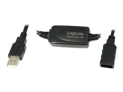 LogiLink - USB-Verlängerungskabel - USB (M) zu USB (W) - USB 2.0 - 10 m - aktiv - Schwarz
