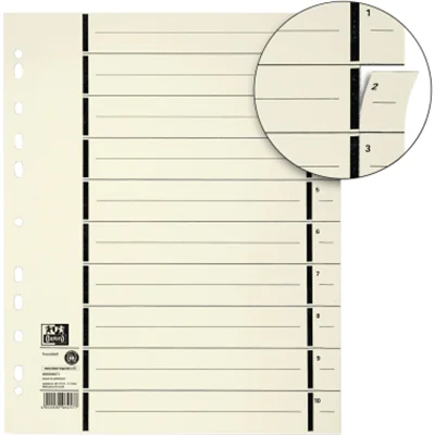 Oxford Trennblatt DIN A4 Kraftkarton, recycelt chamois 100 St./Pack. Oxford Trennblatt DIN A4 Kraftkarton, recycelt chamois 100 St./Pack.