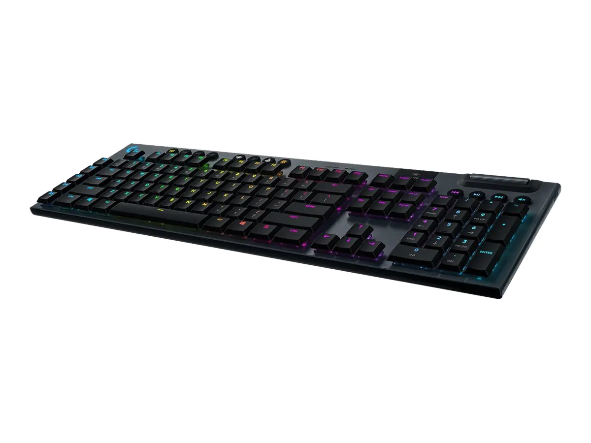 Logitech Gaming G915 - Tastatur - Hintergrundbeleuchtung - kabellos - USB, Bluetooth, 2.4 GHz - QWERTZ - Deutsch - Tastenschalter: GL Linear - Kohle