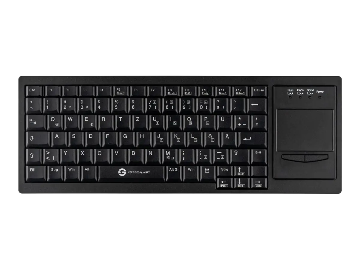 CleanType Xtra Touch WL - Tastatur - mit Touchpad - kabellos - 2.4 GHz - QWERTZ - Deutsch - Schwarz CleanType Xtra Touch WL - Tastatur - mit Touchpad - kabellos - 2.4 GHz - QWERTZ - Deutsch - Schwarz