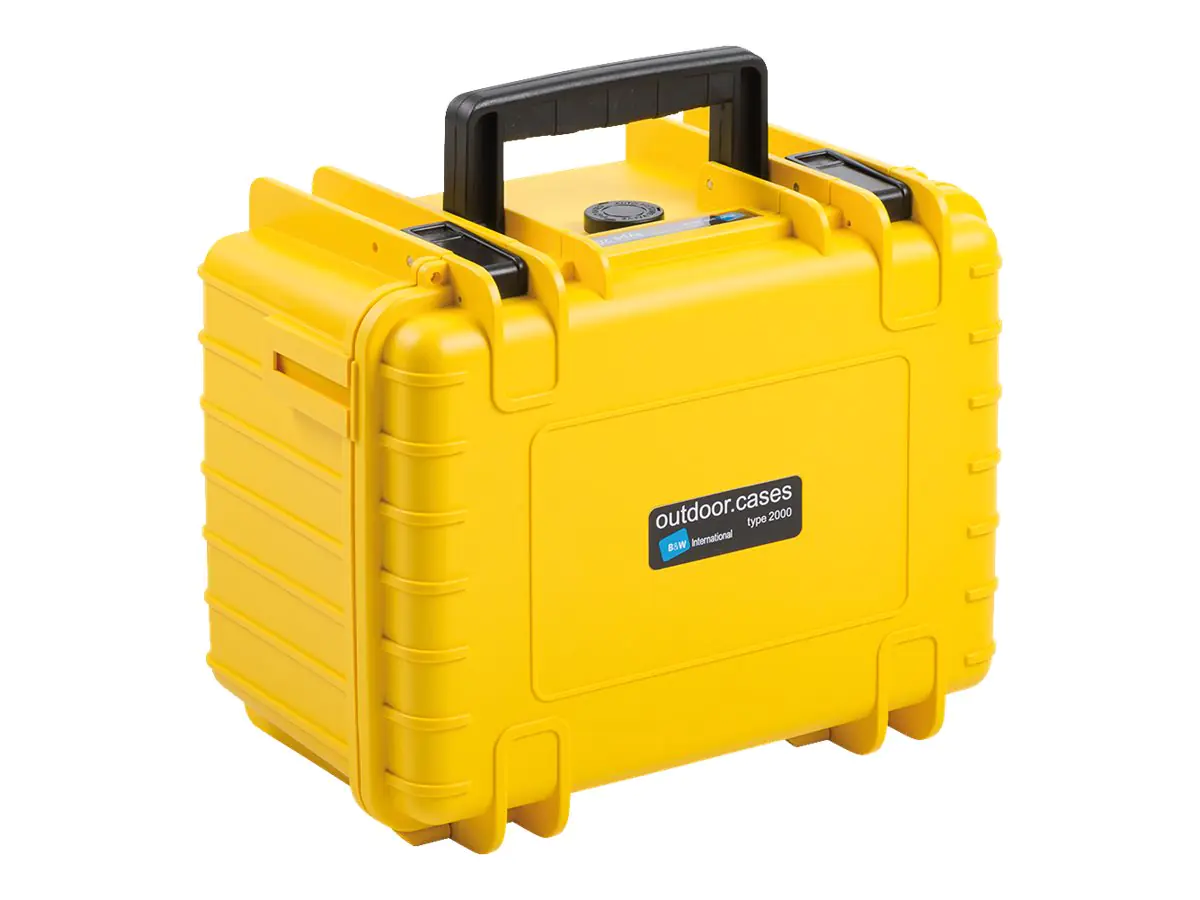 B&W outdoor.case Type 2000 - Hartschalentasche für Actionkamera / Zubehör - Polypropylen - Gelb