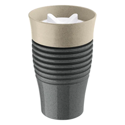 Koziol Thermobecher SAFE TO GO Mehrweg 9,2 x 14,5 cm (Ø x H) 400ml TPE Kunststoff nature ash grey