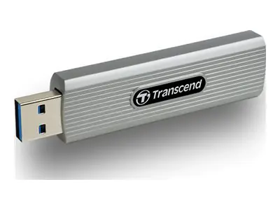Transcend ESD320A - SSD - verschlüsselt - 512 GB - extern (tragbar) - USB 3.2 Gen 2x1 - 256-Bit-AES - Soft Gray