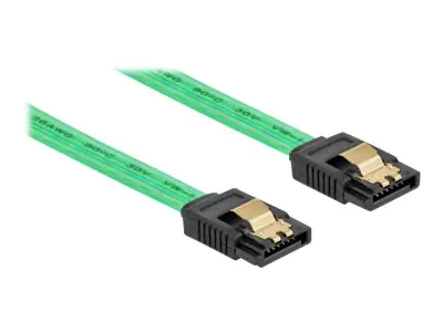 Delock SATA 6 Gb/s Cable UV glow effect - SATA-Kabel - Serial ATA 150/300/600 - SATA zu SATA - 20 cm - grün
