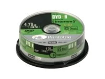 Intenso - 25 x DVD-R (G) - 4.7 GB 16x - mit Tintenstrahldrucker bedruckbare Oberfläche - Spindel