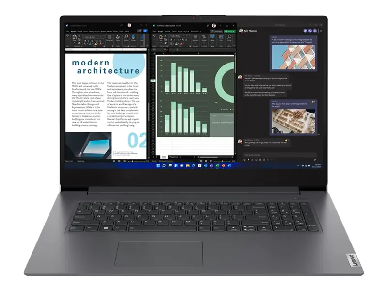 Lenovo V17 G4 IRU 83A2 - 180°-Scharnierdesign - Intel Core i5 13420H / 2.1 GHz - Win 11 Home - UHD Graphics - 16 GB RAM - 512 GB SSD NVMe - 43.9 cm (17.3") IPS 1920 x 1080 (Full HD) - Wi-Fi 6 - Iron Gray - kbd: Deutsch - mit 2 Jahre Lenovo Depot Support