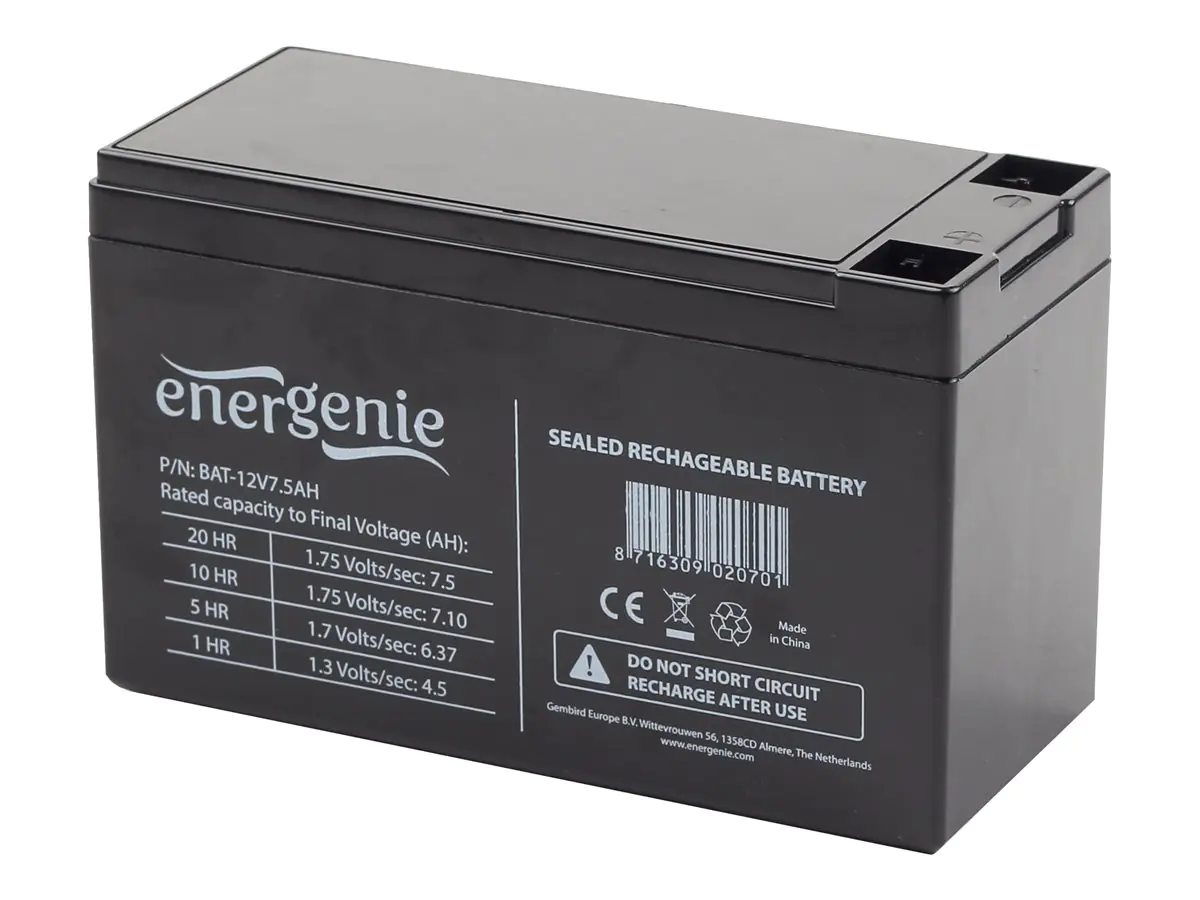 Gembird EnerGenie BAT-12V7.5AH - USV-Akku - 1