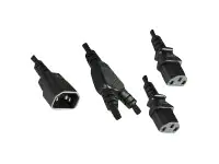 Helos - Netz-Splitter - power IEC 60320 C13 zu IEC 60320 C20 - 250 V - 10 A - 2 m - Schwarz - weltweit