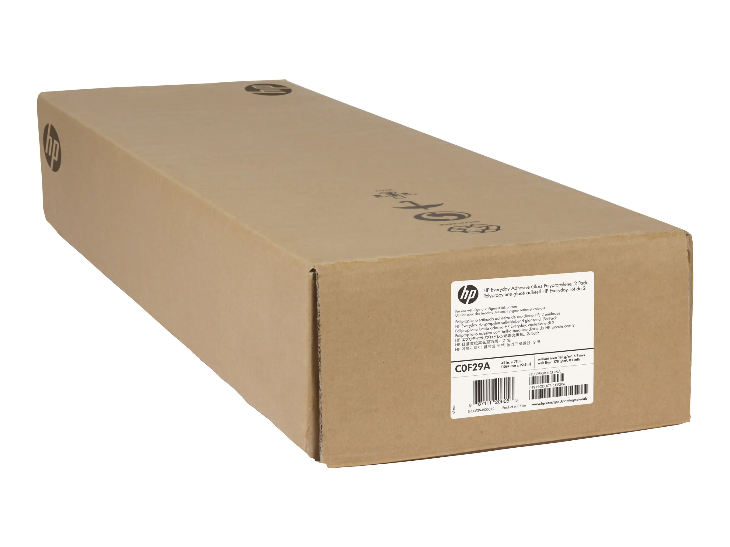 HP INC. HP 2-pack Everyday Adhesive Gloss (C0F29A) Polypropylene 1067mm 42Zoll x 22,9m