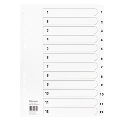 Soennecken Register Mylar 1606 1-12 weiß Soennecken Register Mylar 1606 1-12 weiß