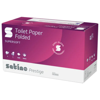 Satino by WEPA Toilettenpapier Prestige 2-lagig Z/Z-Falz / V-Falz hochweiß 30 x 300 Bl./Pack. Satino by WEPA Toilettenpapier Prestige 2-lagig Z/Z-Falz / V-Falz hochweiß 30 x 300 Bl./Pack.