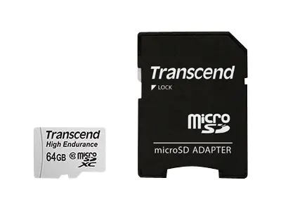 Transcend Hochbelastbare - Flash-Speicherkarte (SD-Adapter inbegriffen) - 64 GB - UHS-I U1 / Class10 - microSDXC