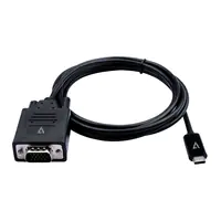 V7 - Adapterkabel - 24 pin USB-C (M) zu HD-15 (VGA) (M) - 2 m - Daumenschrauben, 1200p-Unterstützung, 60 Hz - Schwarz