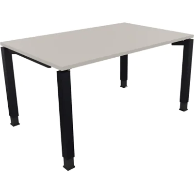 Schreibtisch Vierfuß Quadratrohr B1400xT900xH680-820 an/Lichtgrau
