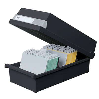 HAN Karteikasten 955-13 DIN A5 quer max. 1300Karten PS schwarz HAN Karteikasten 955-13 DIN A5 quer max. 1300Karten PS schwarz