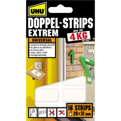 UHU Doppelstrips extrem 45450 16 St./Pack UHU Doppelstrips extrem 45450 16 St./Pack