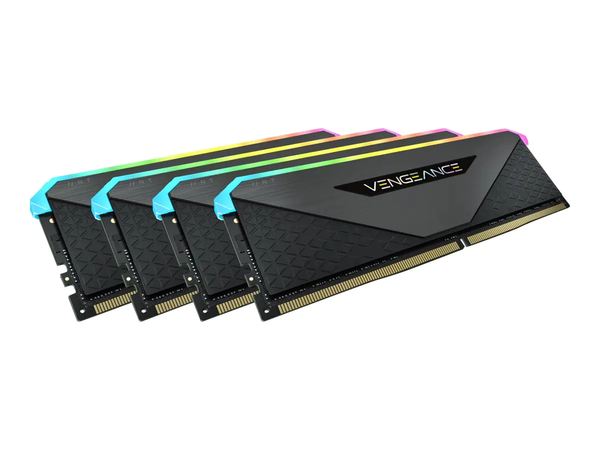 CORSAIR Vengeance RGB RT - DDR4 - Kit - 64 GB: 4 x 16 GB - DIMM 288-PIN - 3200 MHz / PC4-25600 - CL16 - 1.35 V - ungepuffert - non-ECC - Schwarz