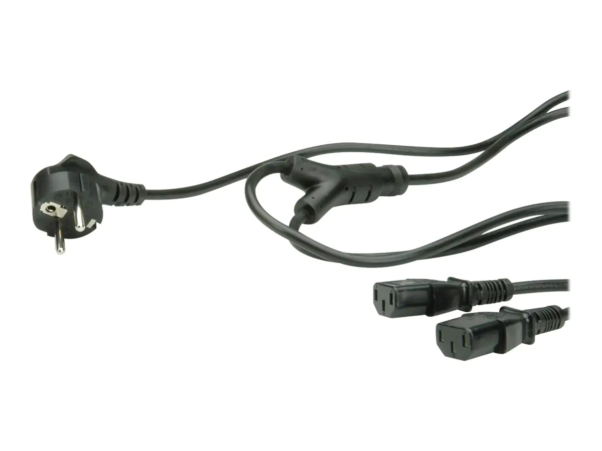 VALUE - Stromkabel - IEC 60320 C13 zu CEE 7/7 (M) - Wechselstrom 250 V - 2 m - Schwarz