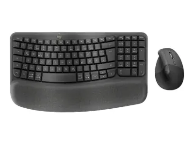 Logitech Wave Keys and Lift Combo - Tastatur-und-Maus-Set - kabellos - Bluetooth LE, 2.4 GHz - QWERTZ - Deutsch - Graphite
