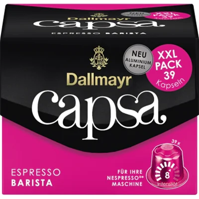 Dallmayr Espressokapsel capsa Nespresso® Maschine BARISTA XXL Intensität: 8 39 x 5,6 g/Pack. Dallmayr Espressokapsel capsa Nespresso® Maschine BARISTA XXL Intensität: 8 39 x 5,6 g/Pack.