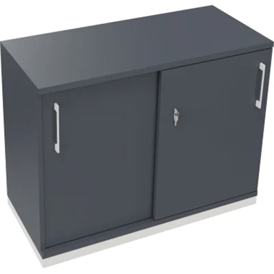 Schiebetürenschrank 2OH B1000xT442xH781mm ws/Lavagrau Schiebetürenschrank 2OH B1000xT442xH781mm ws/Lavagrau