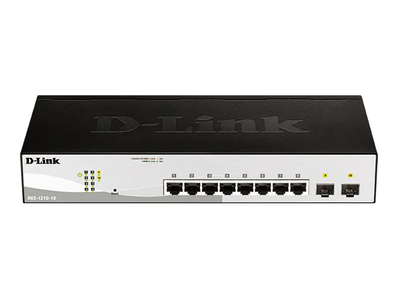 D-Link DGS 1210-10 - Switch - Smart - 8 x 10/100/1000 + 2 x Gigabit SFP DGS-1210-10/E