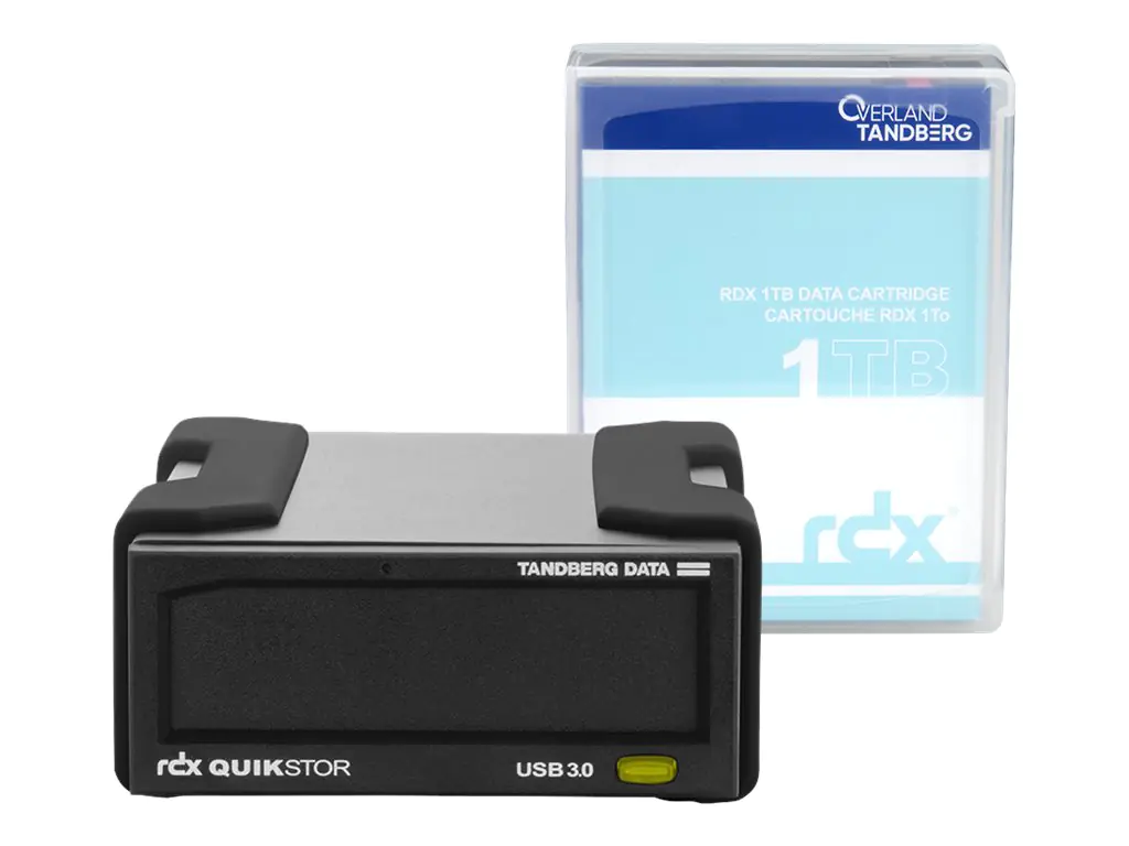Overland-Tandberg RDX QuikStor - Laufwerk - RDX Kartusche - SuperSpeed USB 3.0 - extern - Schwarz - mit Kartusche mit 1 TB