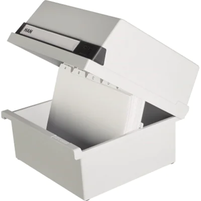 HAN Karteikasten 965-11 DIN A5 quer max. 800Karten PS lichtgrau HAN Karteikasten 965-11 DIN A5 quer max. 800Karten PS lichtgrau