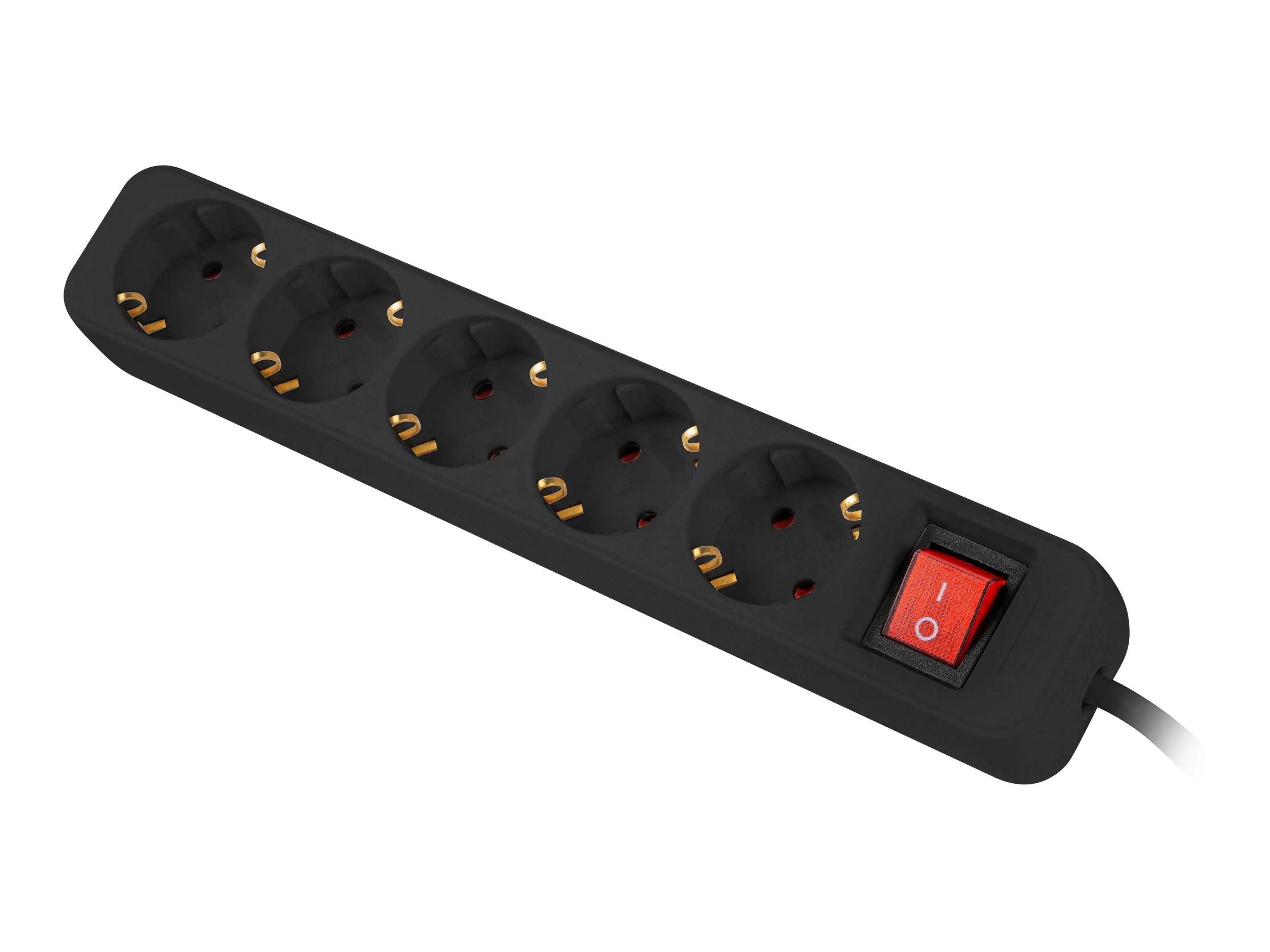 Lanberg PS1-05F-0300-BK - Steckdosenleiste - 2500 Watt - Eingabe, Eingang power CEE 7/7 - Ausgangsanschlüsse: 5 (5 x Stecker CEE 7/3)