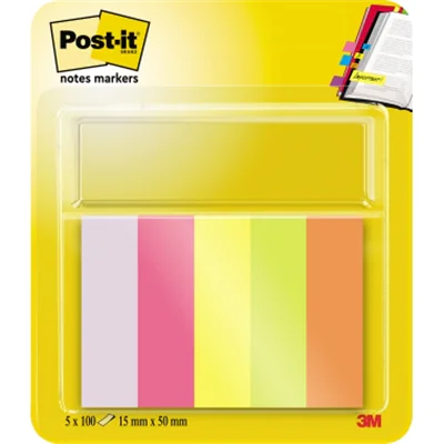 Post-it Haftstreifen Page Marker 670-5 15x50mm sortiert 5 St./Pack. Post-it Haftstreifen Page Marker 670-5 15x50mm sortiert 5 St./Pack.