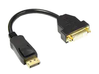 Good Connections Adapterkabel DisplayPort 1.2 Stecker an DVI-I 24+5 Buchse - schwarz - 0,2m