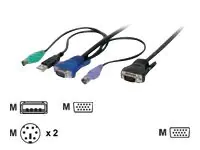 Assmann Tastatur- / Video- / Maus- / USB-Kabel USB Typ A, PS/2, HD-15 (M) VGA (M) AK 82002 3 m