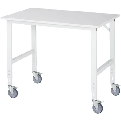 RAU Arbeitstisch Tom 1.250 x 910-1.230 x 800 mm (B x H x T) lichtgrau