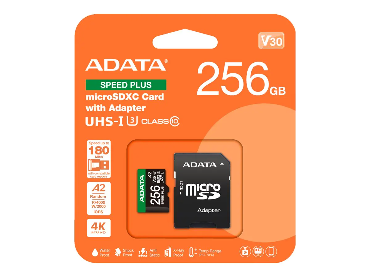 ADATA Speed Plus microSDXC 256 GB UHS-I U3 Class 10 V30 A2