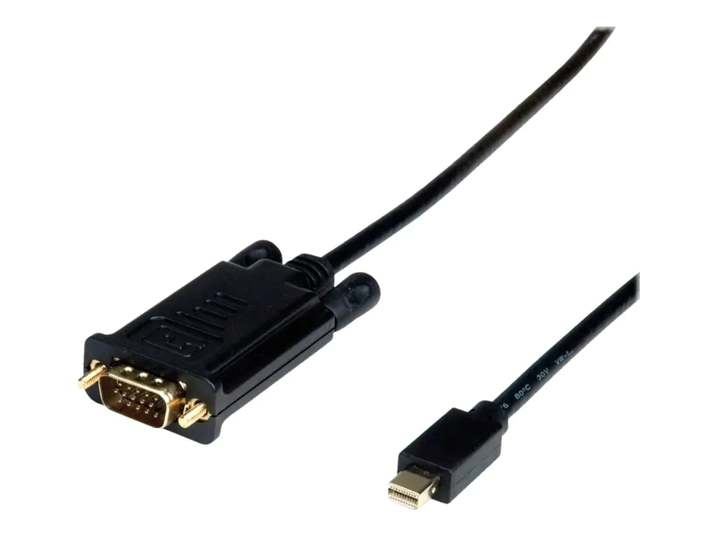 VALUE - Adapterkabel - Mini DisplayPort (M) zu HD-15 (VGA) (M) - 1 m - Daumenschrauben - Schwarz