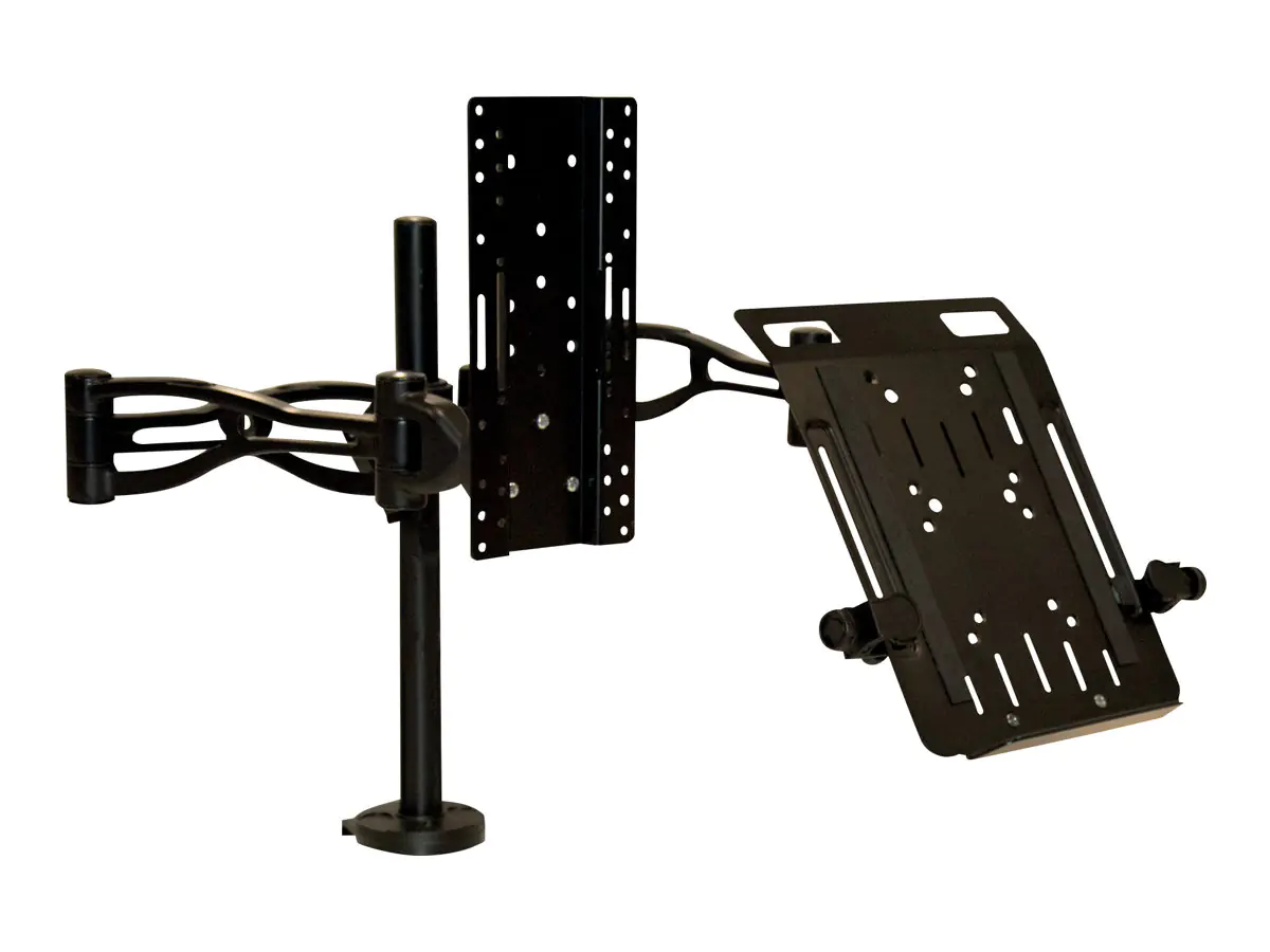 Fellowes Professional Series Depth Adjustable Dual Monitor Arm - Befestigungskit - einstellbarer Arm - für 2 Monitore - Eisen - Schwarz - Tischmontage