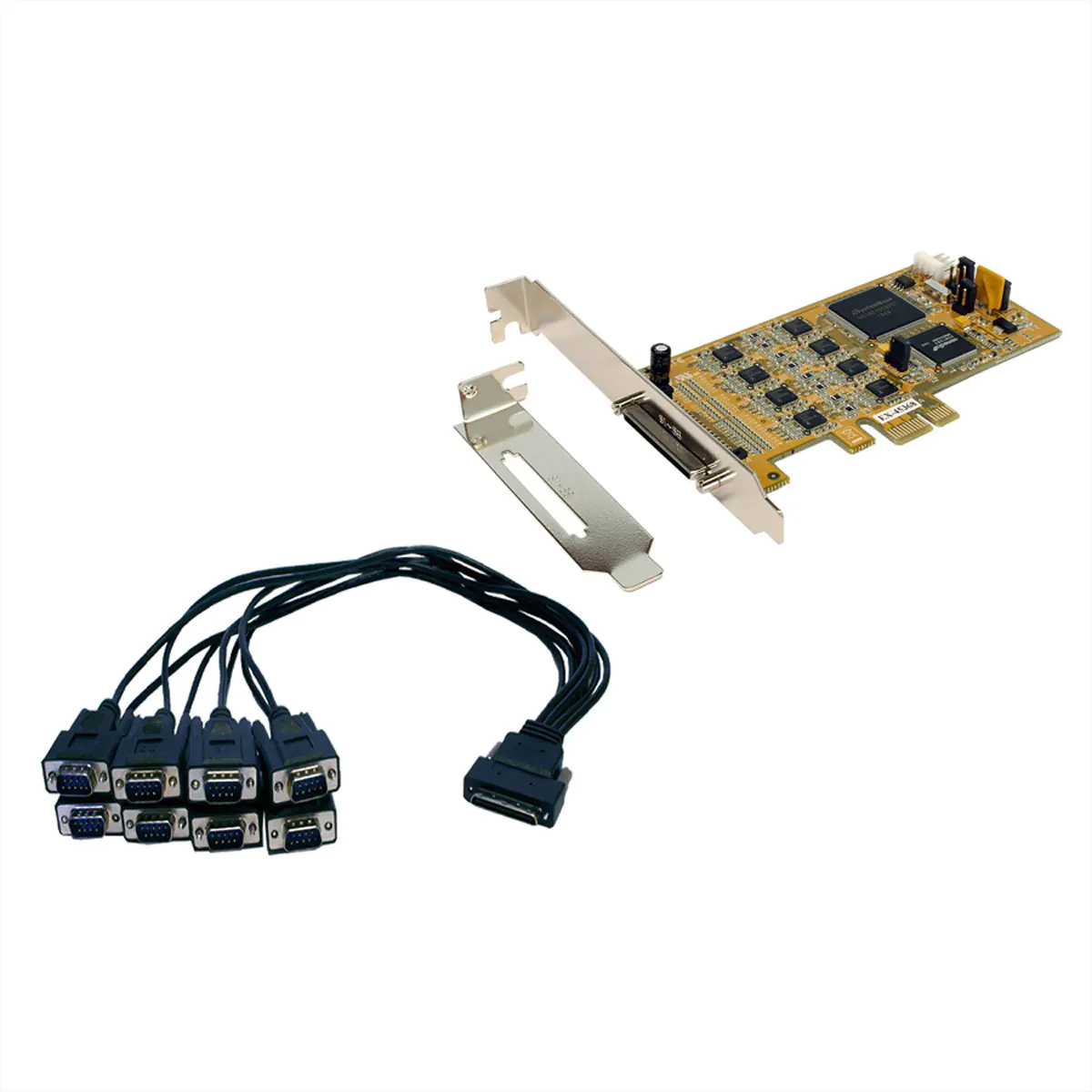 Exsys EX-45368 PCI Express Karte 8 x seriell inkl. LP Bügel und Octopus