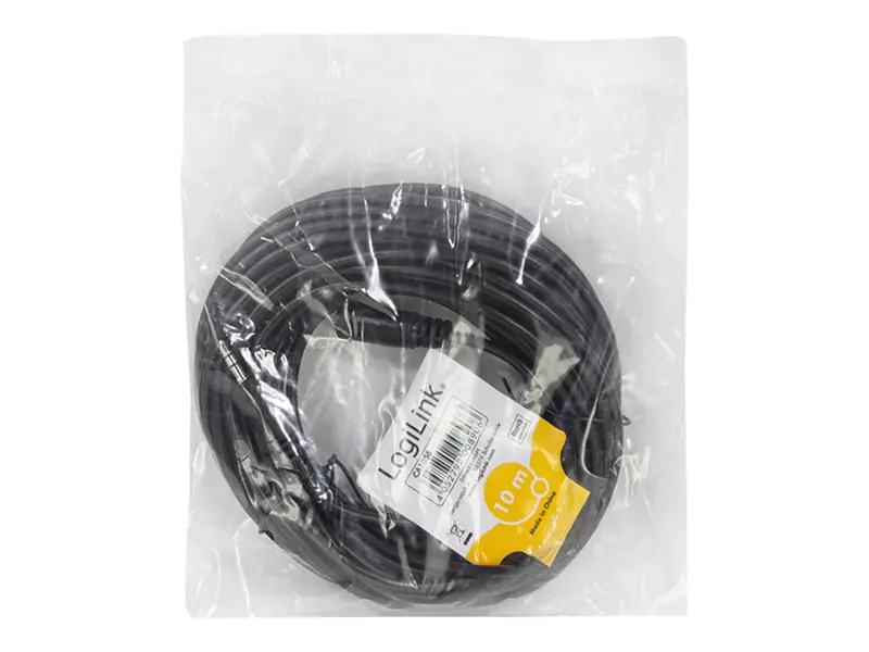 LogiLink - Audioverlängerungskabel - mini-phone stereo 3.5 mm weiblich zu mini-phone stereo 3.5 mm männlich - 10 m - Schwarz
