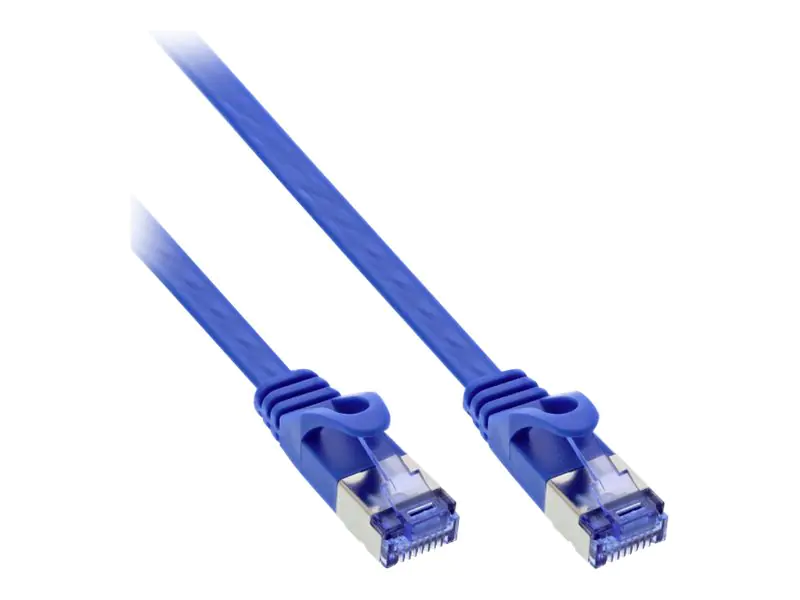 InLine - Patch-Kabel - RJ-45 (M) zu RJ-45 (M) - 3 m - U/FTP, PiMF - CAT 6a - geformt, flach - Blau