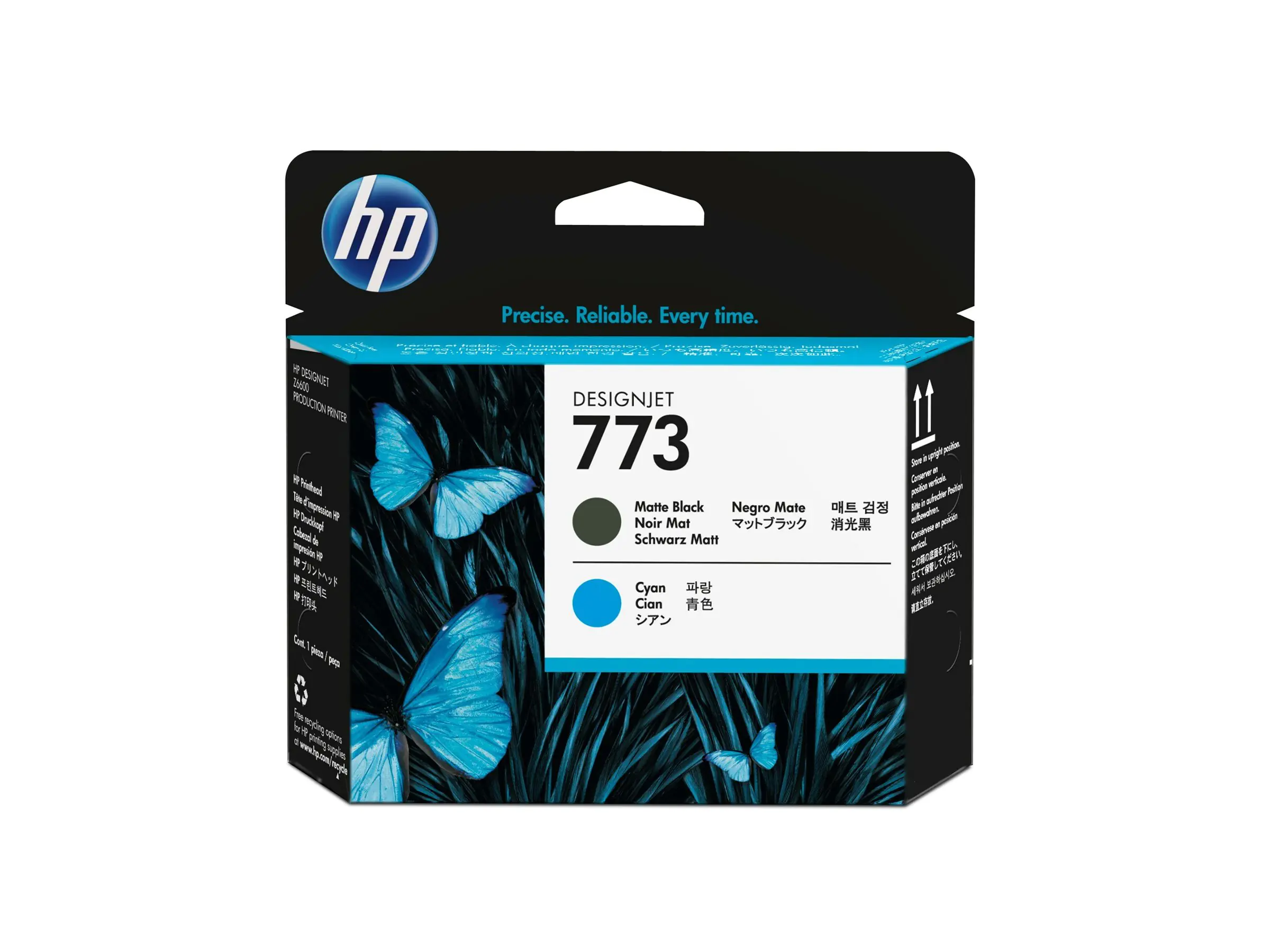 HP Tinte C1Q20A 773 mattschwarz + cyan 775 ml 2 Stück