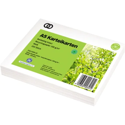 Soennecken Karteikarte oeco Recycling DIN A5 liniert weiß 100 St./Pack. Soennecken Karteikarte oeco Recycling DIN A5 liniert weiß 100 St./Pack.