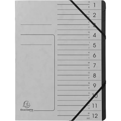 Exacompta Ordnungsmappe 541211E DIN A4 12Fächer Karton grau Exacompta Ordnungsmappe 541211E DIN A4 12Fächer Karton grau